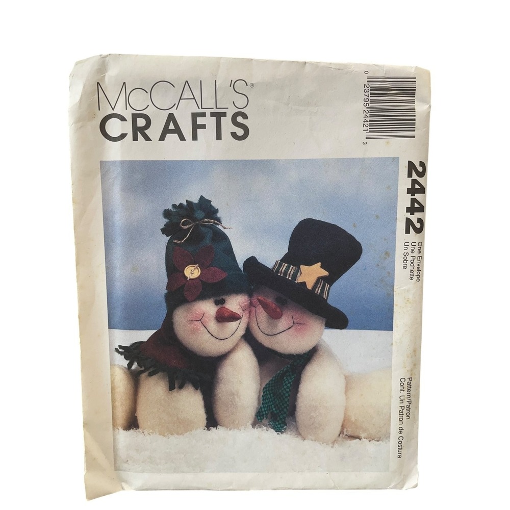 McCALL'S 2442 Melting Hearts Snowmen Craft Pattern 15 Inch FF UNCUT